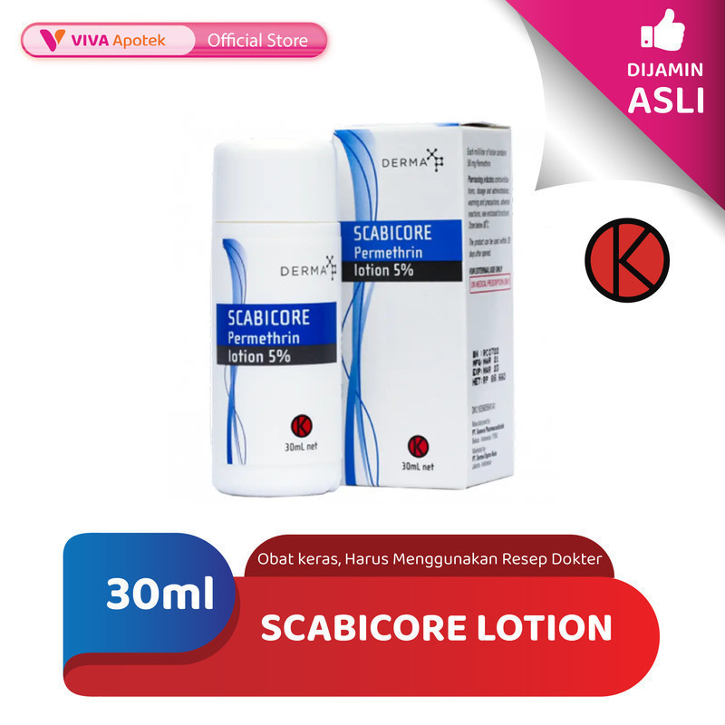 Scabicore Lotion 5% / Permethrin / Infeksi Kulit Scabies (30 ml)