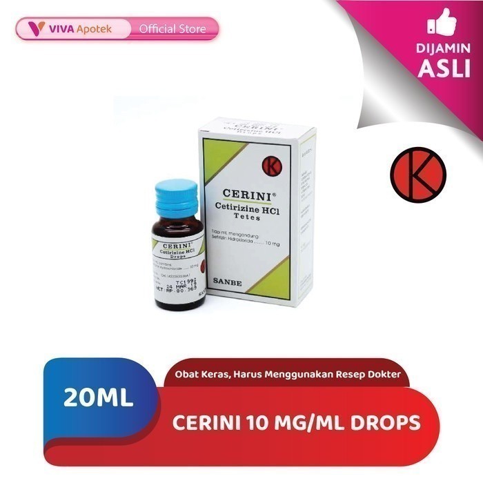 Cerini 10 mg/ml Drops / Cetirizine / Alergi / Gatal (20 ml)