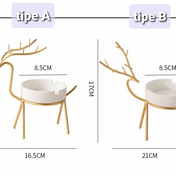 Asbak Rusa Emas, Asbak Aesthetic, Asbak Mewah, Asbak Elegan