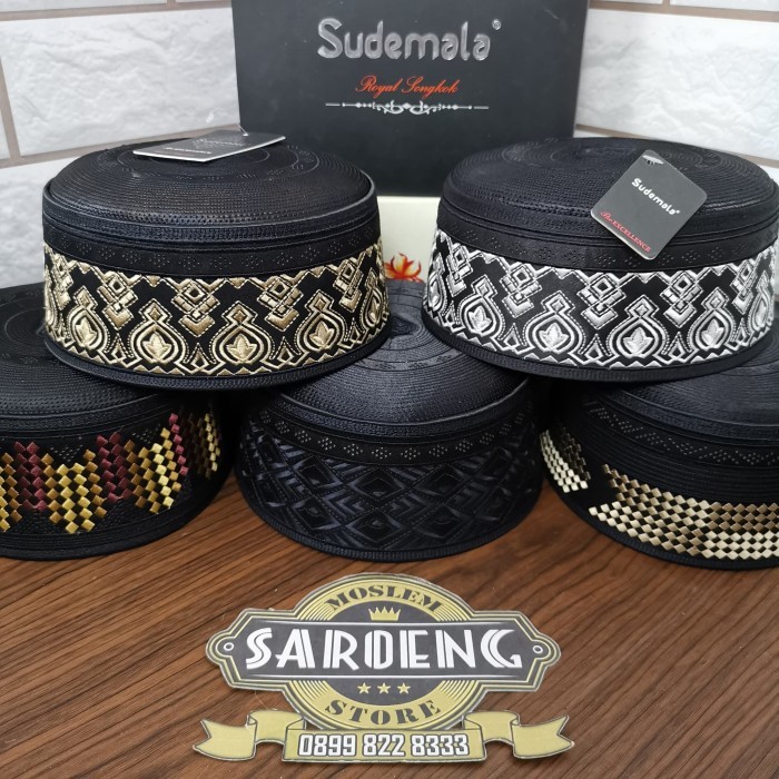 Peci Songkok Sudemala The Excellence Royal Hitam Bordir