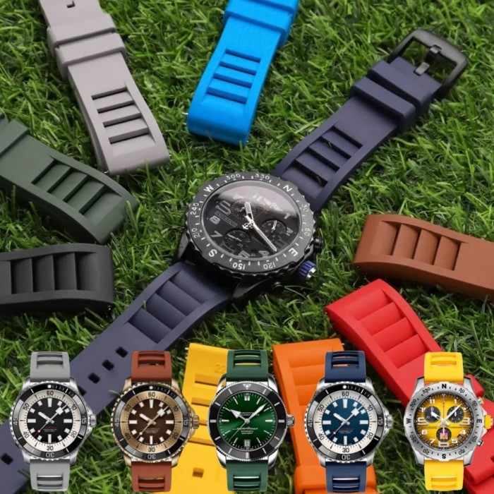 Jual Tali Jam Tangan 22 Mm Strap Rubber Breitling Avanger Fkm 101.22