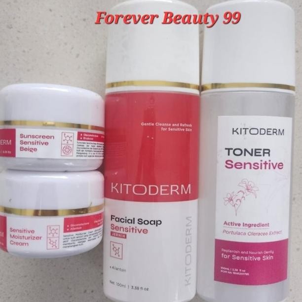 Kitoderm Paket Cream Sensitive Skin Bpom- Krim Pelembab Wajah Sensitif