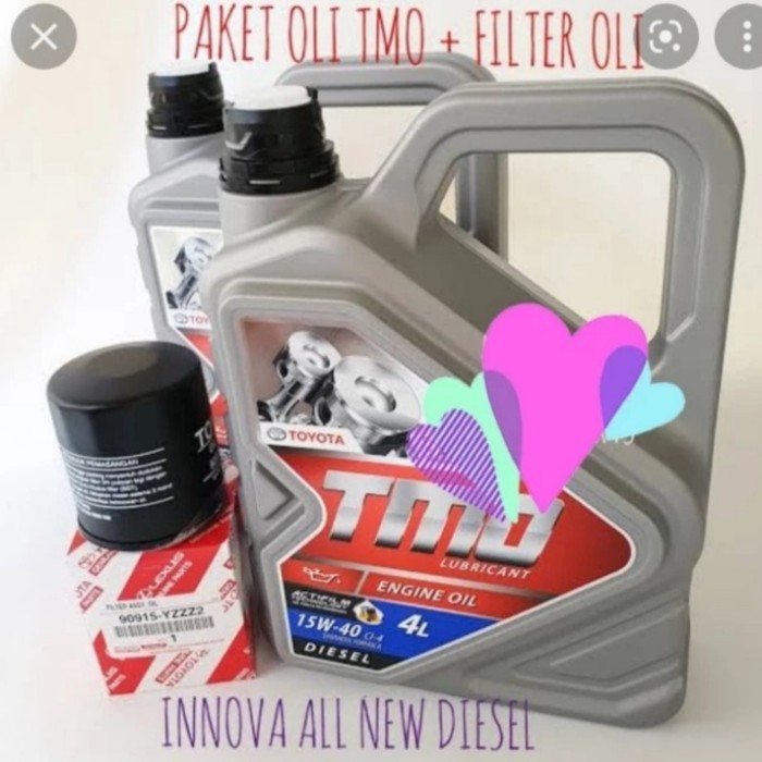 PAKET OLI MESIN TOYOTA TMO DIESEL INNOVA FORTUNER HILUX DIESEL 3ITEM