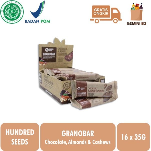 

Hundred Seeds Granobar Granola Bar Isi 16Pcs 35Gr Halal