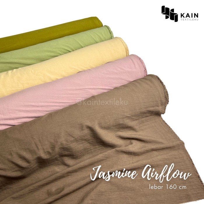 1 Rol Bahan Kain Jasmine Airflow Semi Crinkle 60 yard