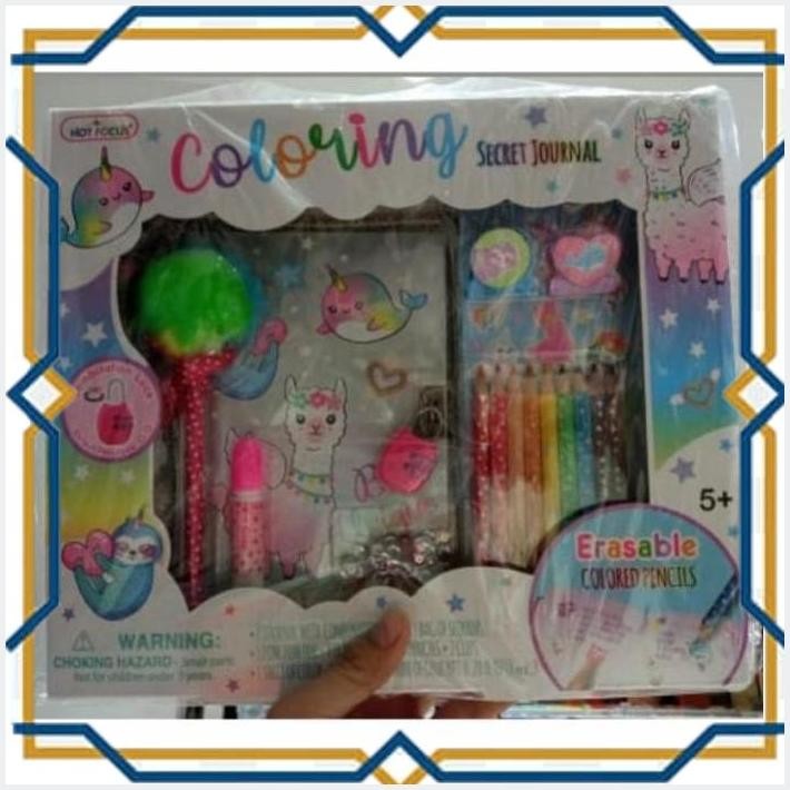 

[BAB] SALE : HOT FOCUS COLORING SECRET JOURNAL LLAMA ERASABLE COLOR PENCIL