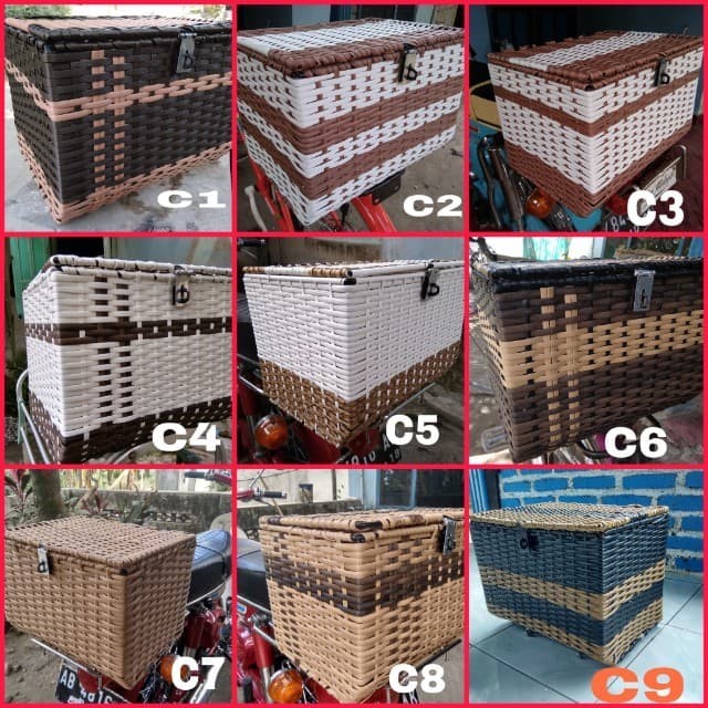 Keranjang Motor Rotan Sintetis- Coklat