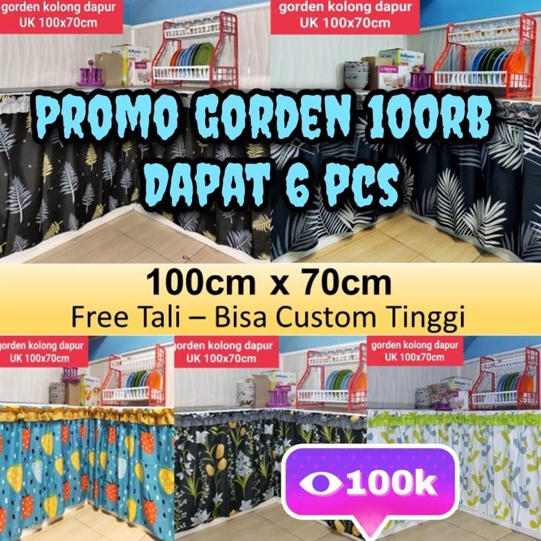 Pjj-1621 Promo Gorden Kolong Dapur 100Rb Dapat 6Pcs Bonus 4Pcs Hook Tempel