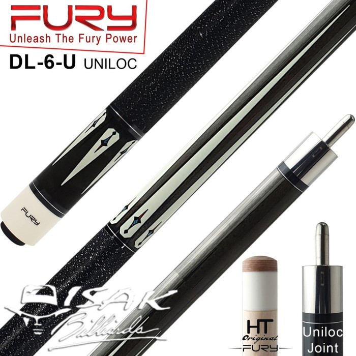 FURY DL-6-U CUE - UNILOC BILLIARD POOL STICK BILIAR STIK FURI UNILOCK