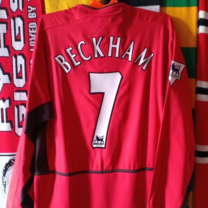 JERSEY MANCHESTER UNITED 2002 HOME LONGSLEEVE #7 BECKHAM SIZE M