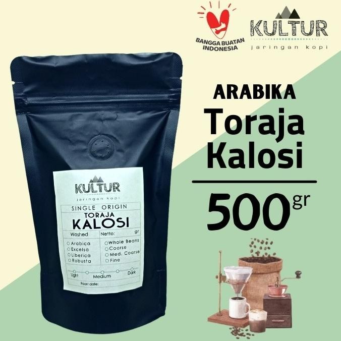 

BIJI KOPI COFFEE BEAN KOPI GILING BUBUK ARABIKA TORAJA KALOSSI 500GR