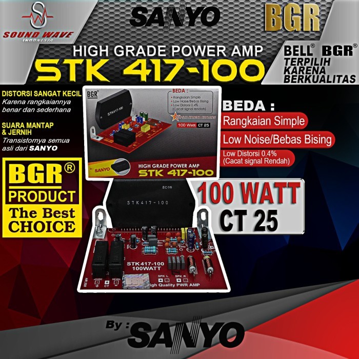 KIT POWER AMPLIFIER STK 417-100 By SANYO Non HEATSINK