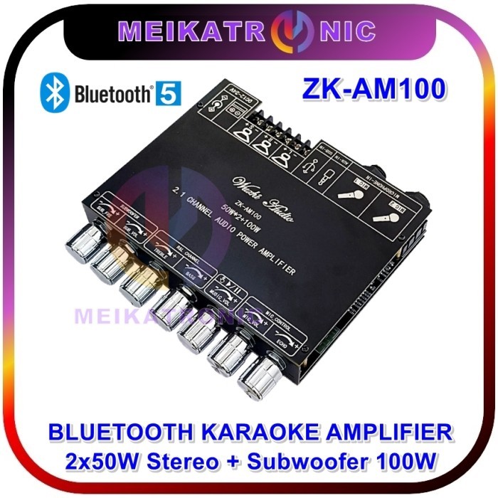 Bluetooth Karaoke Amplifier 2x50W + Sub 100W Wuzhi ZK-AM100 TPA3116D2