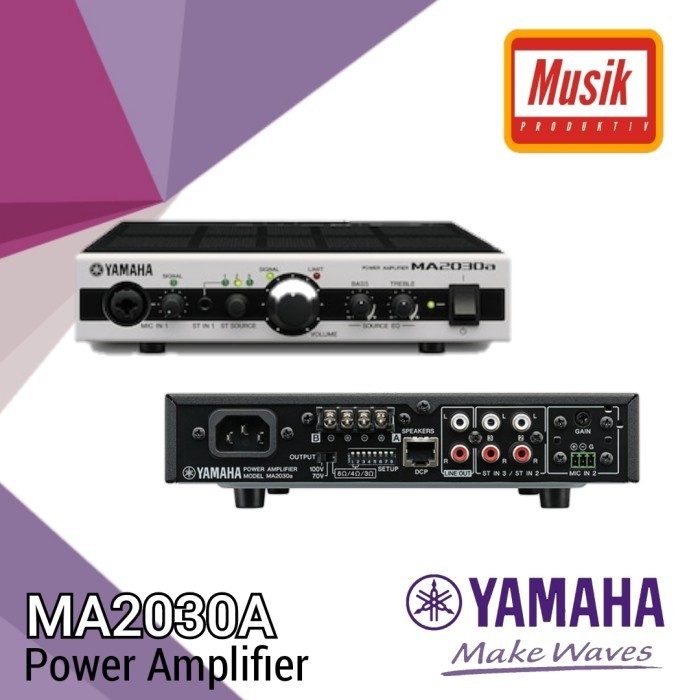 Amplifier Yamaha MA2030a - 30W x 2 Kanal, Kontrol Bass dan Treble