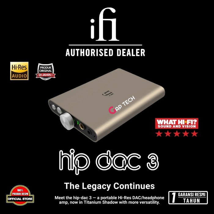 iFi Hip DAC 3 Portable Hi-Res USB DAC + Headphone Amplifier / DAC AMP