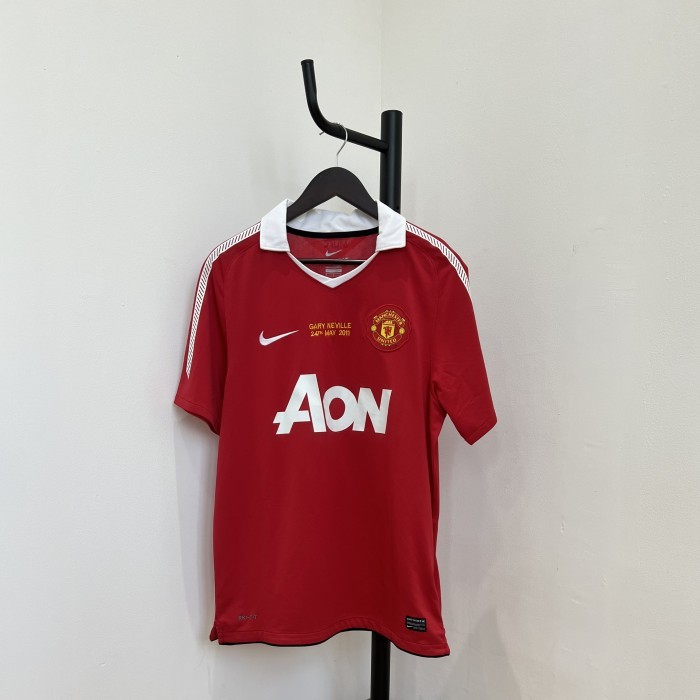 NIKE ORIGINAL JERSEY MANCHESTER UNITED 2010/11 HOME KIT NAMESET GARY NEVILLE 24 MAY 2011 FAREWELL