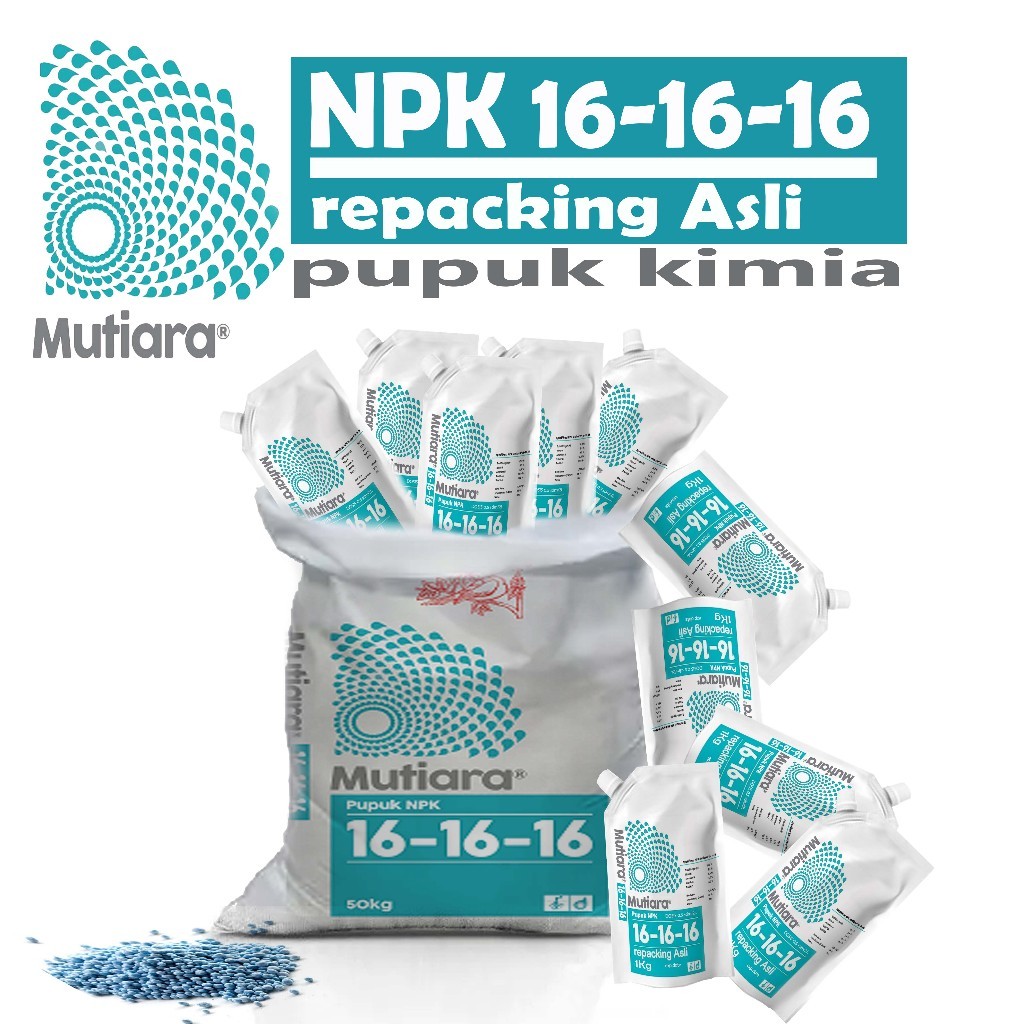 Pupuk NPK Mutiara 16:16:16 untuk menyuburkan tanaman mempercepat pertumbuhan repack 7B310