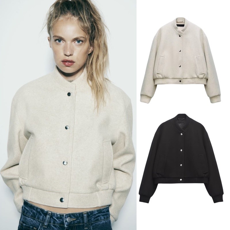 Zara Musim Gugur Musim Dingin Gaya Baru Jaket Bomber Lembut Wanita Mantel 3046272 712 |xw0cCT6F|