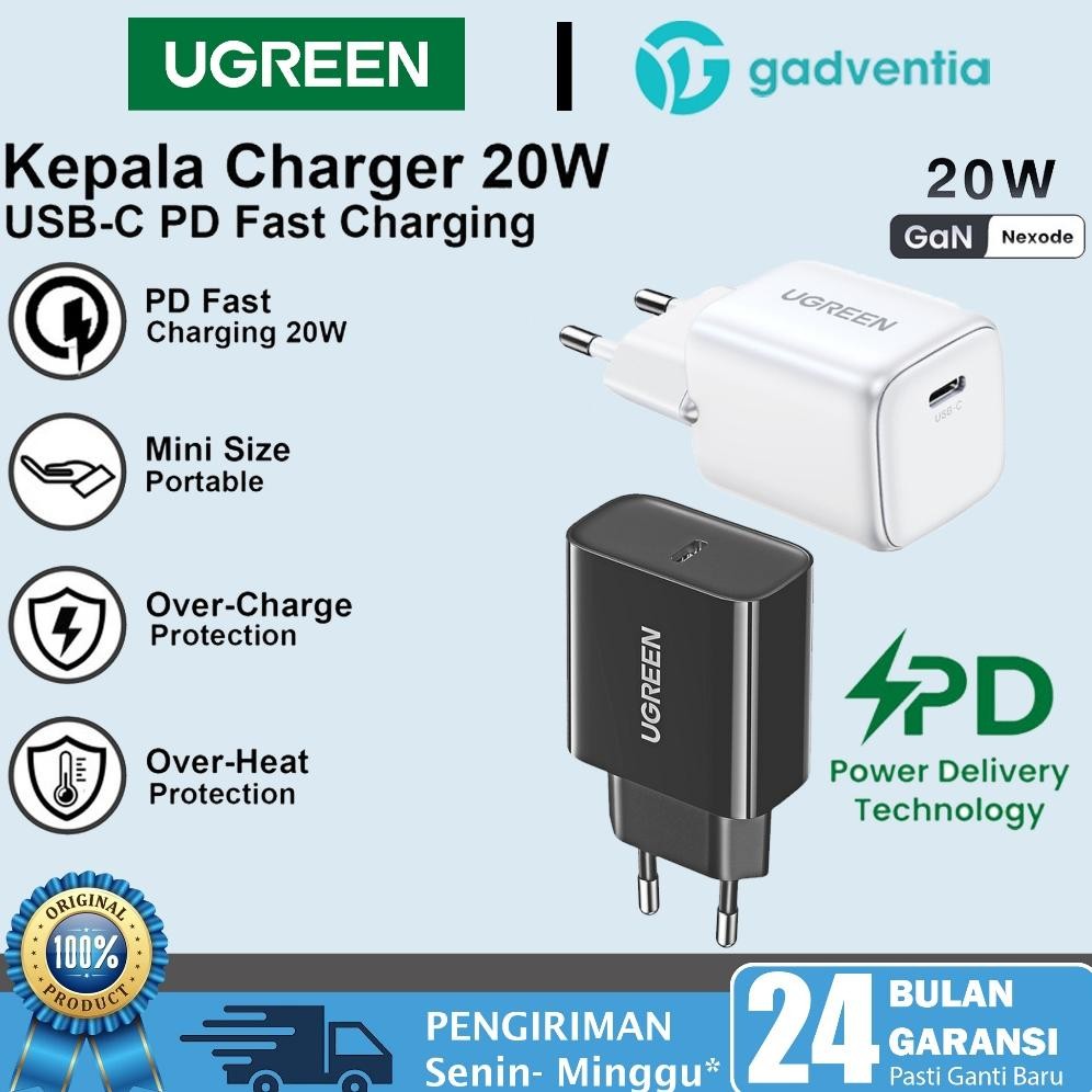 Original Ugreen Kepala Adaptor Charger 20W Pd Fast Charging Usb Mfi Type C Untuk Iphone 11 12 13 Pro