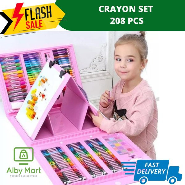 

Crayon Anak Set Isi 208 Pcs Pensil Warna Alat Lukis Set Crayon Set