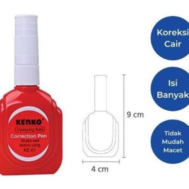 

Tipex Ke-01 Merah / Correction Fluid Merk Kenko 1 Lusin (12 Pcs)