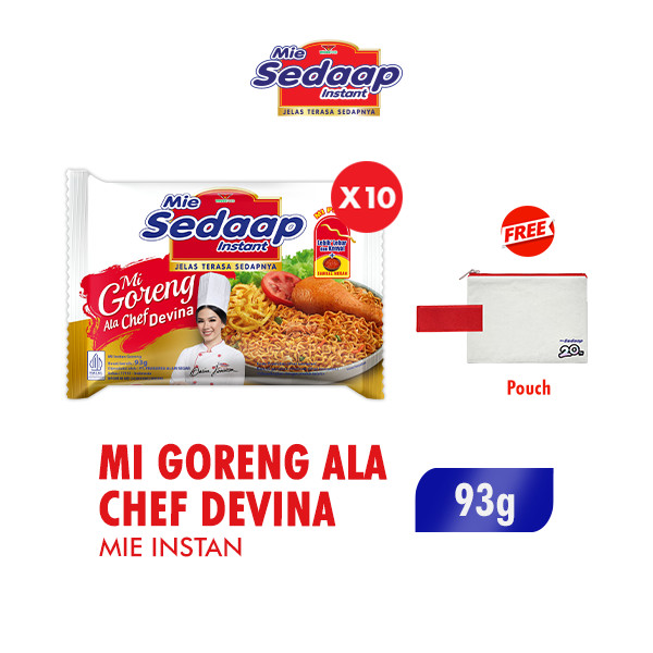 

Sedaap Mie Instan Goreng Ala Chef Bag 93 gr x10 Free Pouch