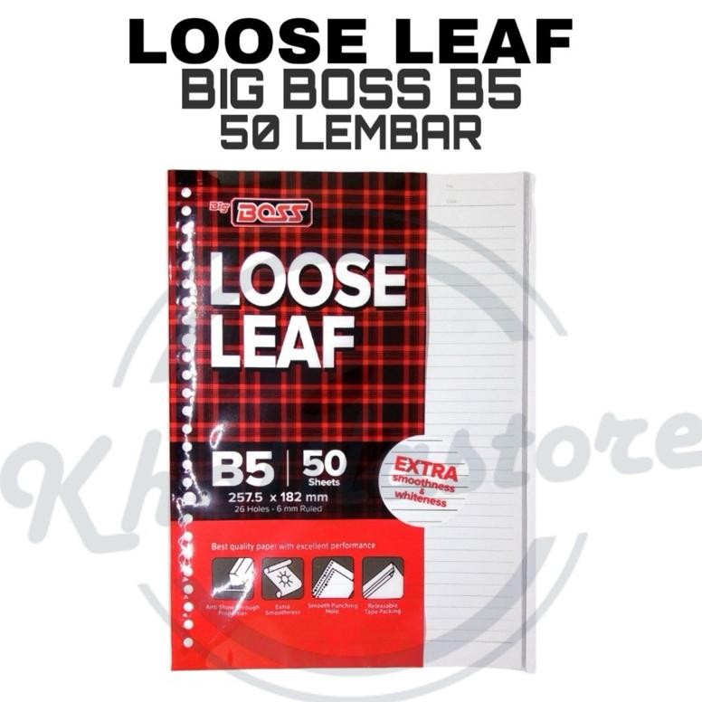 

Loose Leaf Big Boss B5 Bergaris 26 Holes isi 50 lembar yang laris
