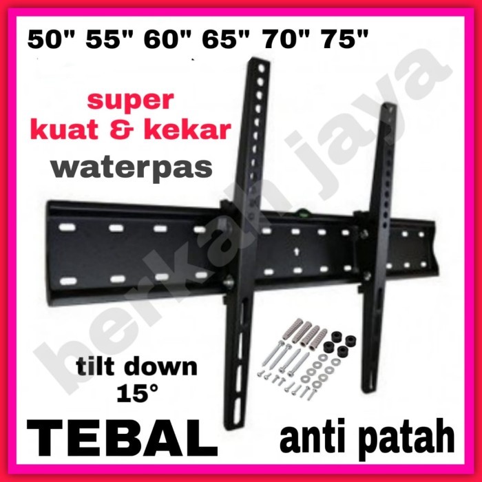 Termurah Bracket Tv Led/Lcd/Plasma 43 65 70 Inch Besi Tebal Bisa Nunduk 15