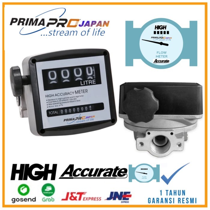 Termurah Flow Meter Solar 1 Inch Flow Meter Solar 4 Digit Flo Meter Solar Litre