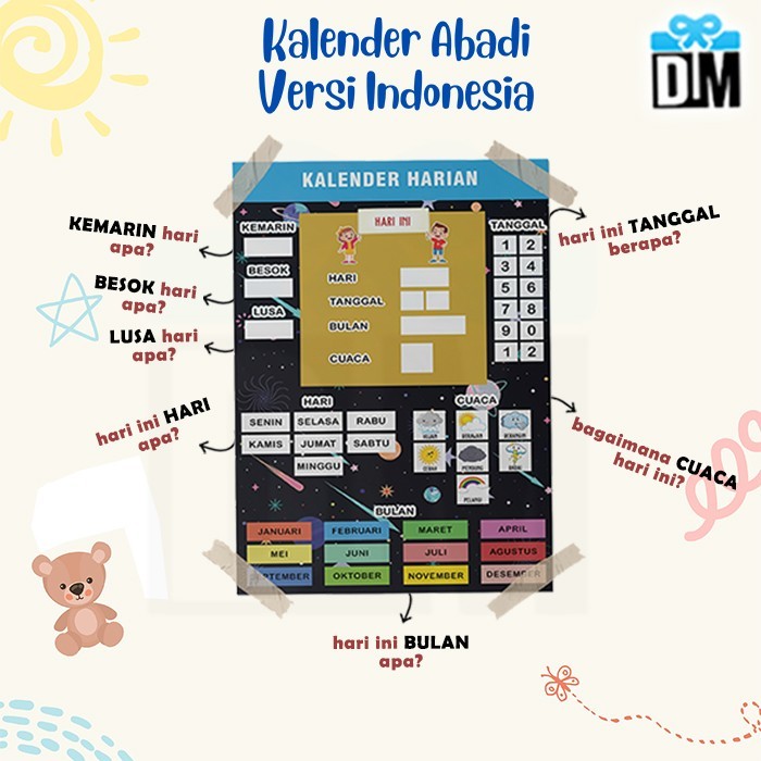 

Sale Kalender Abadi Anak Edukasi Calendar Of Kids Montessori Kalender Haria