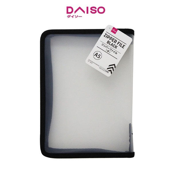 

Sale Daiso A5 Zipper File Black
