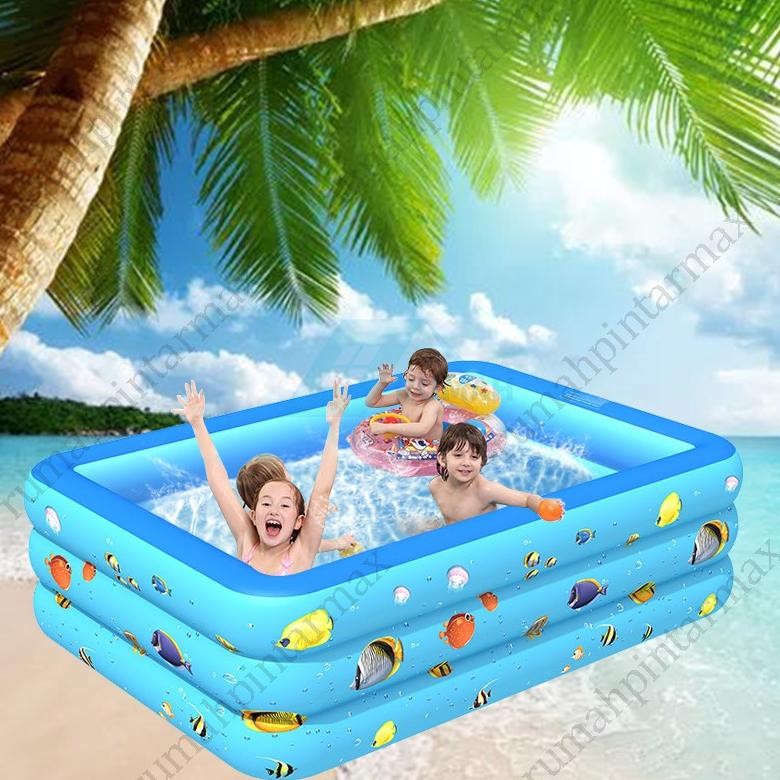 Baru kolam renang anak jumbo kolam renang anak 2.1M petak karet bahan tebal kolamrenang anak besar I