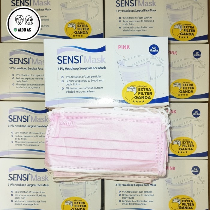 Termurah Masker Sensi Headloop Warna Putih Isi 50 Pcs