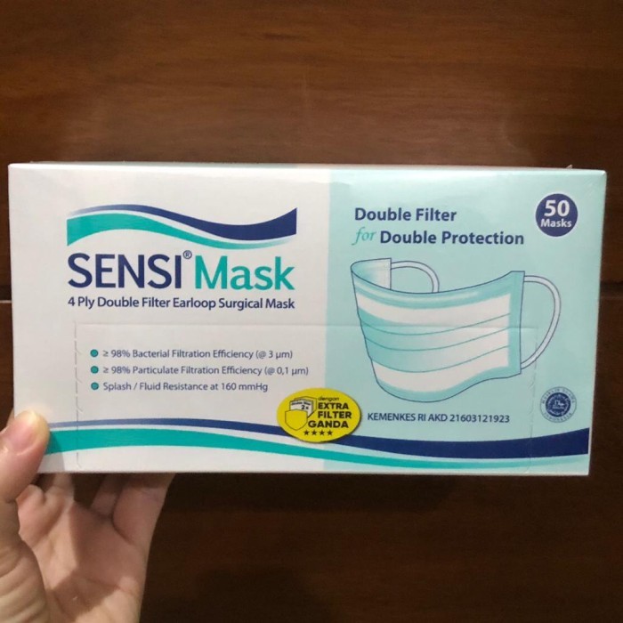 Cuci Gudang Masker Sensi Earloop 3 Ply Isi 50 Pcs Putih