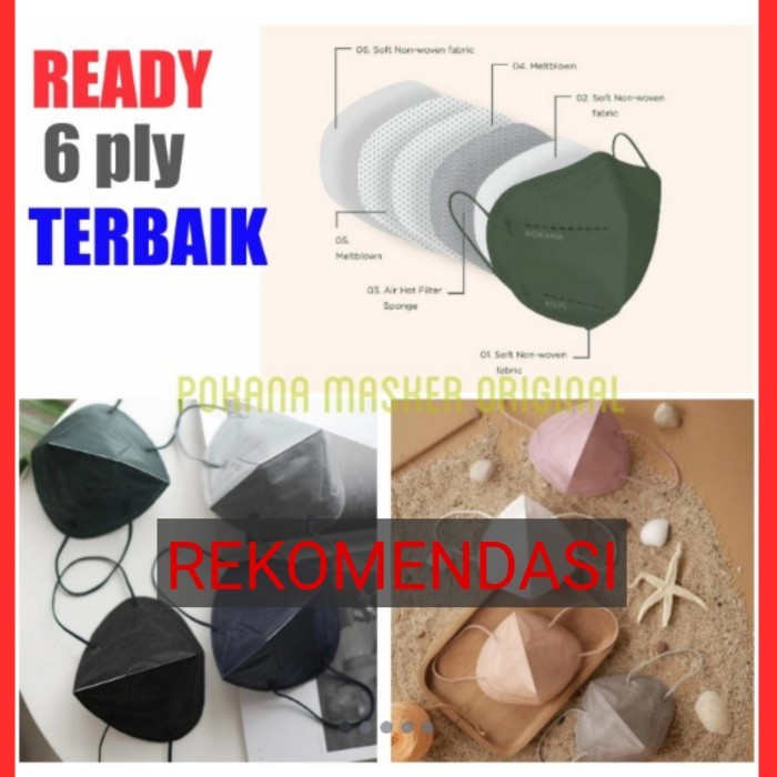Termurah Masker Pokana 6Ply Kn 95 Masker 6 Ply Terbaik Isi 12 Pcs