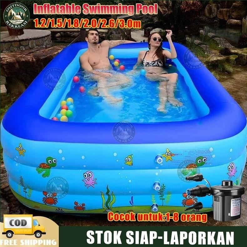 Baru kolam renang anak /kolam renang anak tiga cincin/Kolam Renang Keluarga Tiup Besar/mainan kolam 