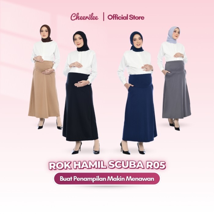 Cheerilee Rok Ibu Hamil Scuba Panjang Kerja Kantor Formal Casual Jumbo