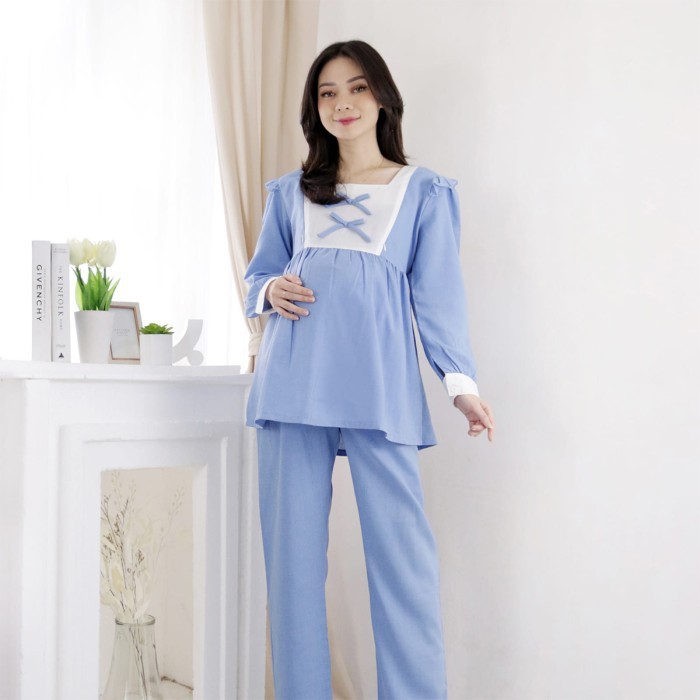 Setelan Hamil dan Menyusui Celana Hamil Baju Hamil Lengan Panjang Katun Allsize