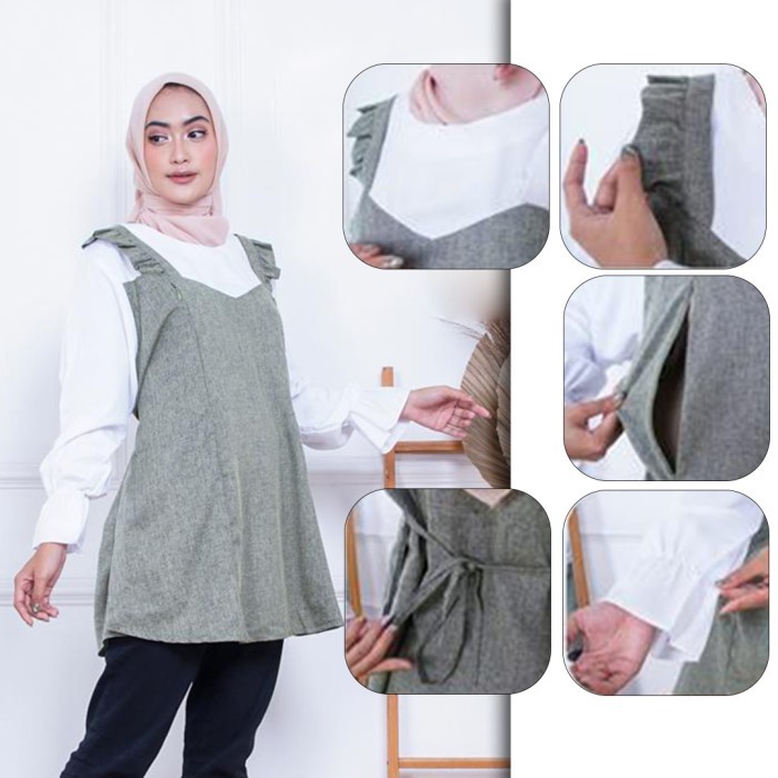 Baju Atasan Hamil Menyusui Kekinian / Blus Hamil Lengan Panjang -Dirly