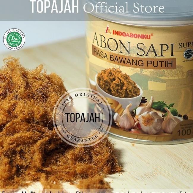 

Abon Sapi Bawang Putih Goreng Indoabonku 100Gr Halal.