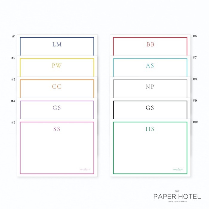 

The Thin Line Notecard (Personalized Initials/ Name, 16pcs)