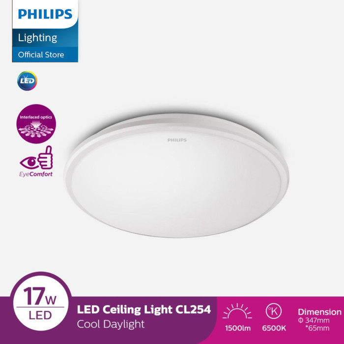 Terbaru Philips Lampu Baret Led Ceiling Cl254 17W 65K Putih