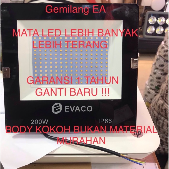 Terbaru Lampu Sorot Led / Tembak 200 W 200W 200 Watt 200Watt Evaco Ip66