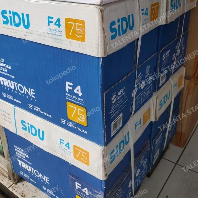 

kertas HVS SIDU ukuran folio F4 75 gram harga 1 box isi 5 rim