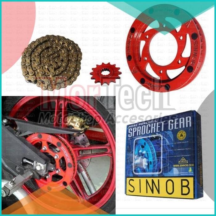Chain Kit Sprocket Gear Set Rantai Sinnob Premium Ninja 250 FI - Mera