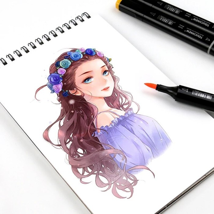 

T E R B A R U TOUCHNEW 6-168 Colors Soft Brush Markers Pen Dual tips Alcohol Based