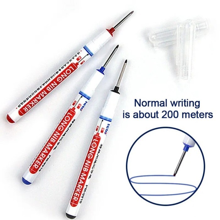 

T E R B A R U 1/2/3/6/8Pcs Marker Pen Multifunction Long Head Woodworking