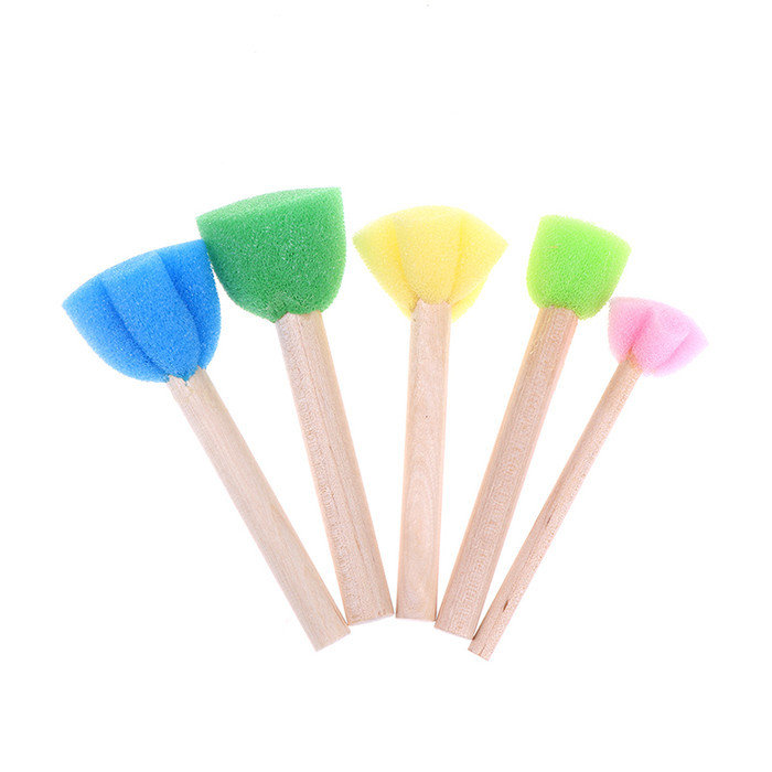 

T E R B A R U Advanced 5pcs Kids Toddr Spon St Brush Kits Flower Drawing