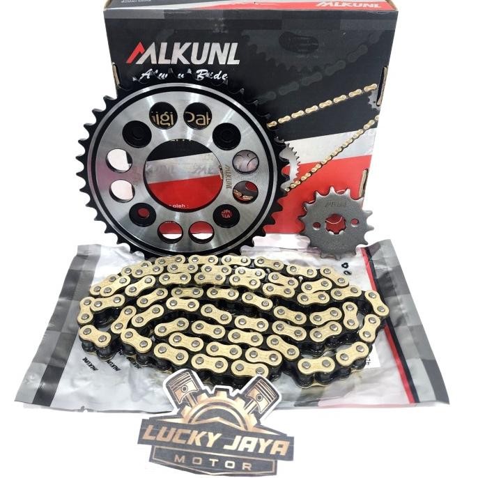 populer] Girset Gearset Chainkit Gear Gir Set Paket Komplit Rantai Supra Fit New Revo 110 Absolut Bl