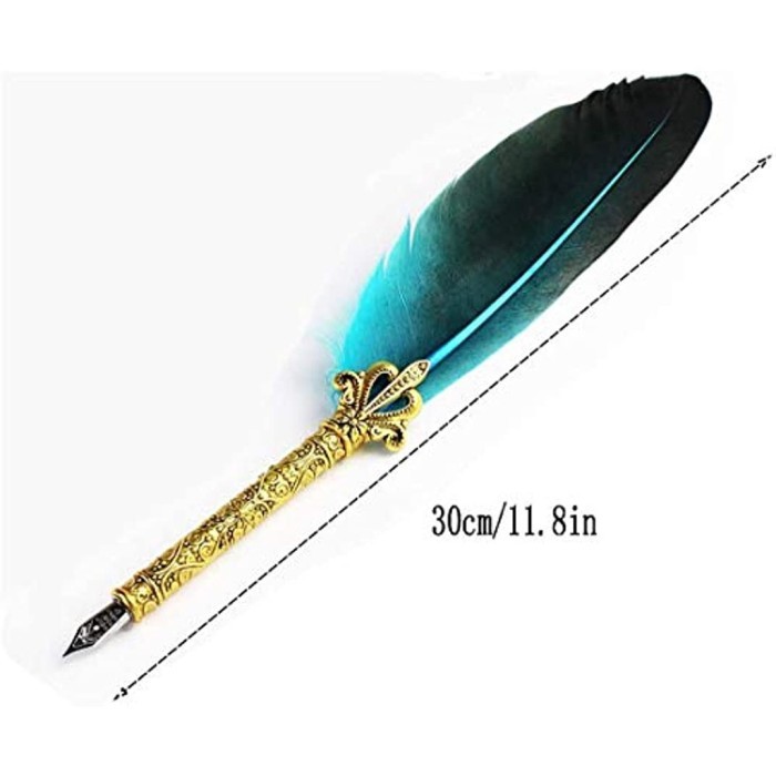 

T E R B A R U Pen Bulu Alami Set Pen Set Usaha Wisuda Pen Fountain Pen MM